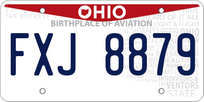 OH license plate FXJ8879