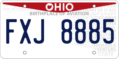 OH license plate FXJ8885