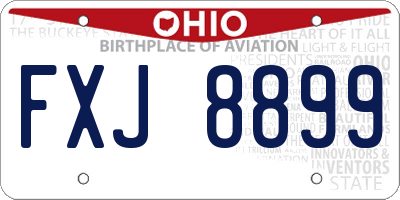 OH license plate FXJ8899