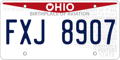 OH license plate FXJ8907