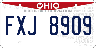 OH license plate FXJ8909