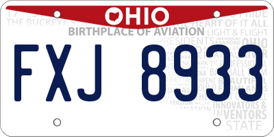 OH license plate FXJ8933