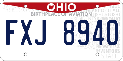 OH license plate FXJ8940