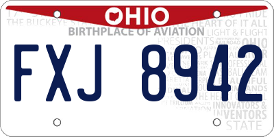 OH license plate FXJ8942