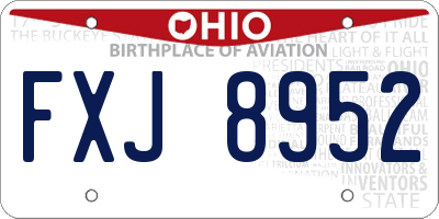 OH license plate FXJ8952