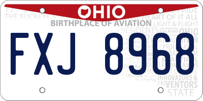 OH license plate FXJ8968