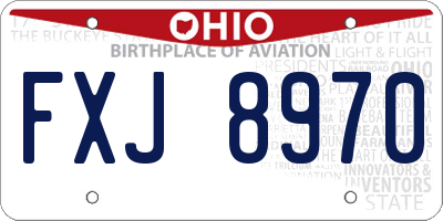 OH license plate FXJ8970