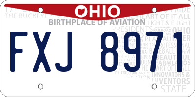 OH license plate FXJ8971