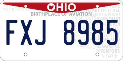 OH license plate FXJ8985