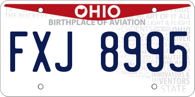 OH license plate FXJ8995