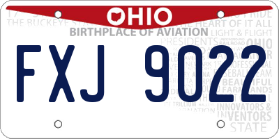 OH license plate FXJ9022