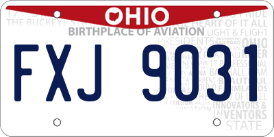 OH license plate FXJ9031