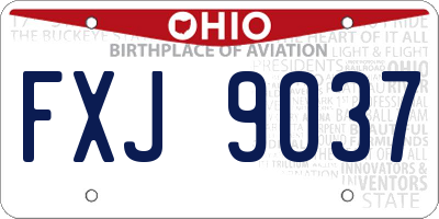 OH license plate FXJ9037