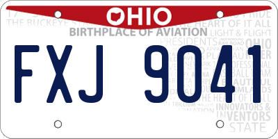 OH license plate FXJ9041
