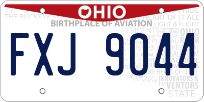 OH license plate FXJ9044