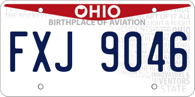OH license plate FXJ9046