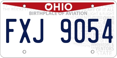OH license plate FXJ9054