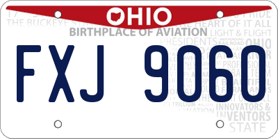 OH license plate FXJ9060