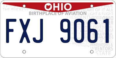 OH license plate FXJ9061