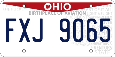 OH license plate FXJ9065