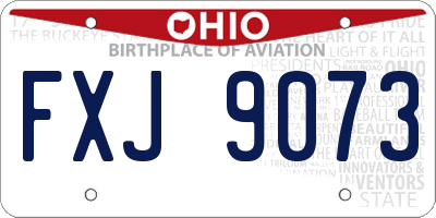 OH license plate FXJ9073