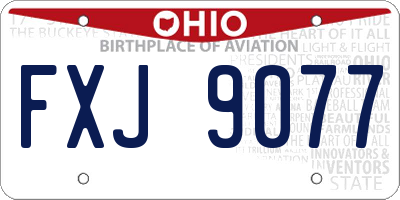 OH license plate FXJ9077