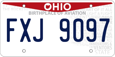 OH license plate FXJ9097