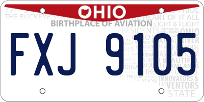 OH license plate FXJ9105