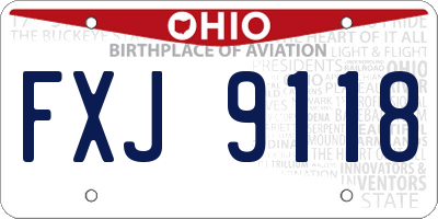 OH license plate FXJ9118