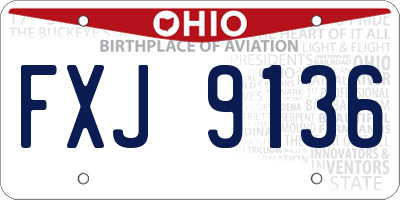 OH license plate FXJ9136