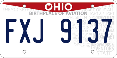 OH license plate FXJ9137