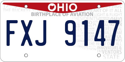 OH license plate FXJ9147