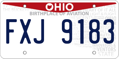 OH license plate FXJ9183
