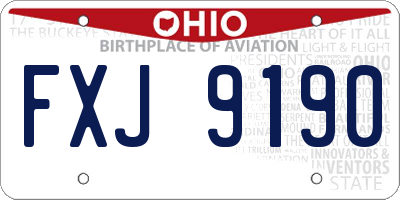 OH license plate FXJ9190
