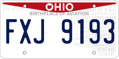 OH license plate FXJ9193