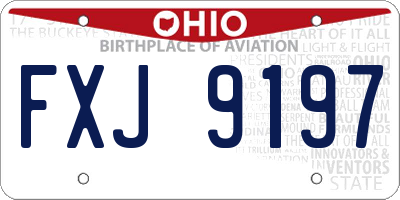 OH license plate FXJ9197