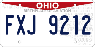 OH license plate FXJ9212