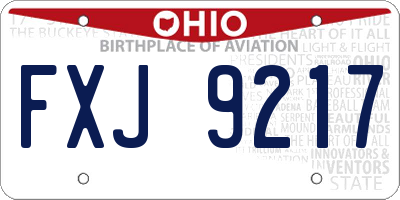 OH license plate FXJ9217