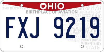 OH license plate FXJ9219