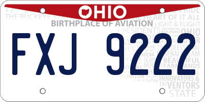 OH license plate FXJ9222