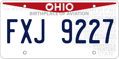 OH license plate FXJ9227