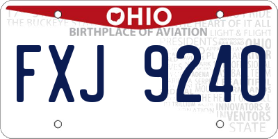 OH license plate FXJ9240