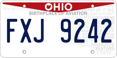OH license plate FXJ9242