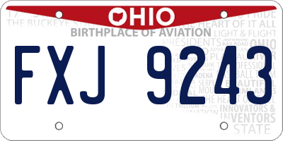 OH license plate FXJ9243