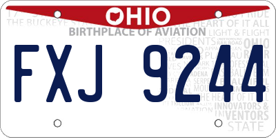OH license plate FXJ9244