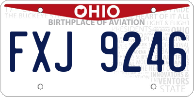 OH license plate FXJ9246