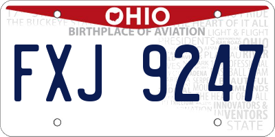 OH license plate FXJ9247