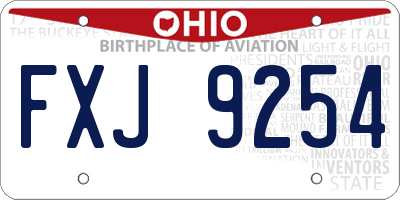 OH license plate FXJ9254