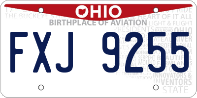 OH license plate FXJ9255