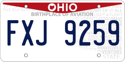 OH license plate FXJ9259